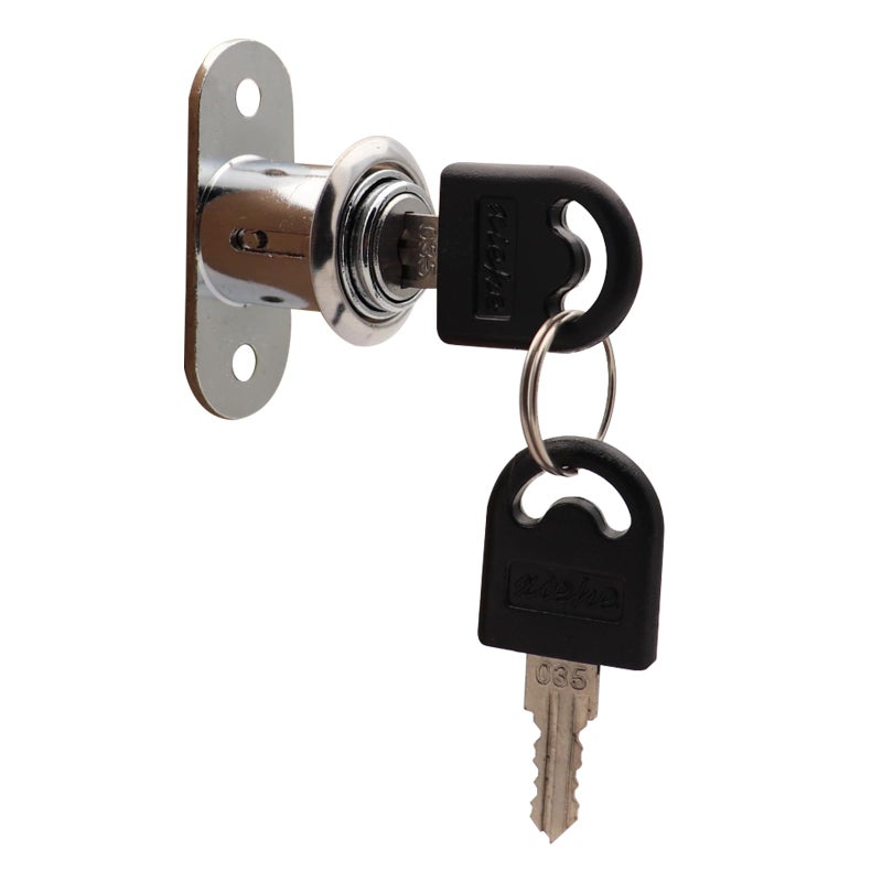 Sipery 2Pcs Push Plunger Lock Drawer Showcase Locks Compatible Desk Wardrobe Furniture Cabinet Locker Showcase with Keys (Different Lock Different Keys) - Image 4